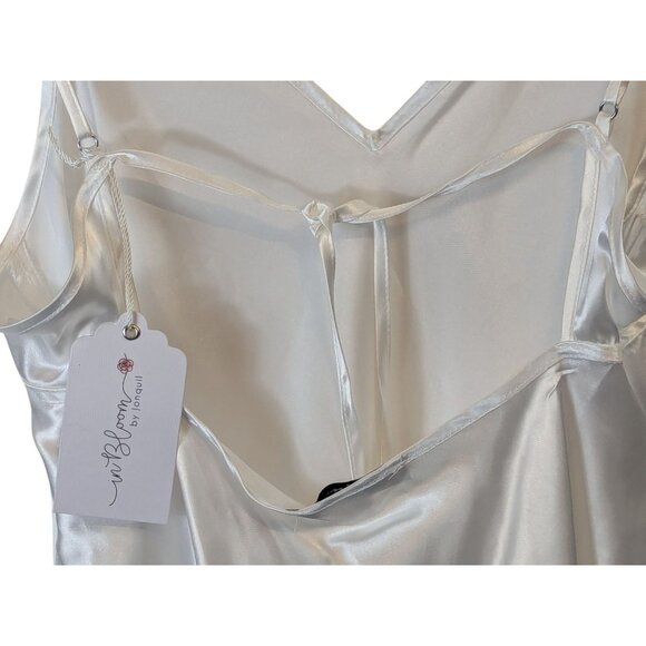 In Bloom by Jonquil sz S Hope Faux Feather Trim Satin Chemise Intimate Feminine - Picture 6 of 15